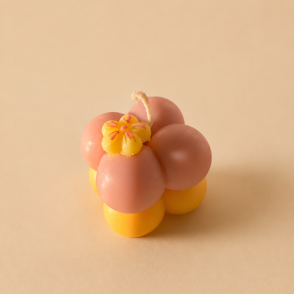Bubble candle with flower