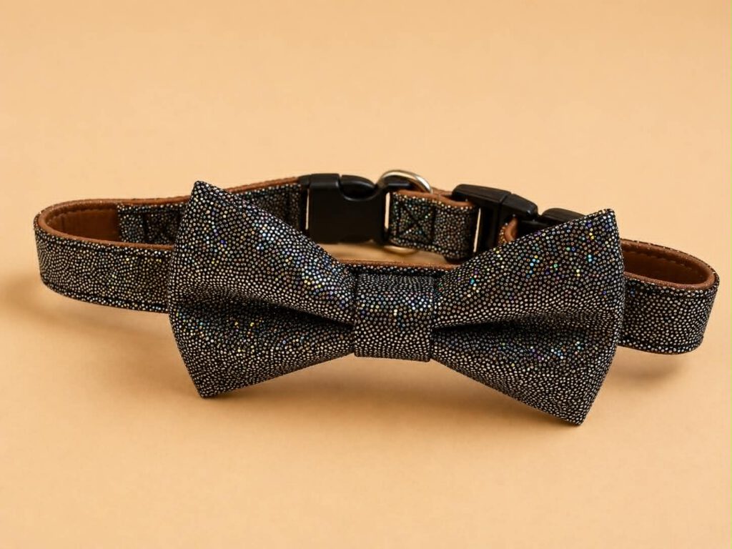 Μαύρο κολάρο με φιογκάκι και glitter