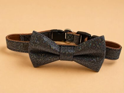 Μαύρο κολάρο με φιογκάκι και glitter
